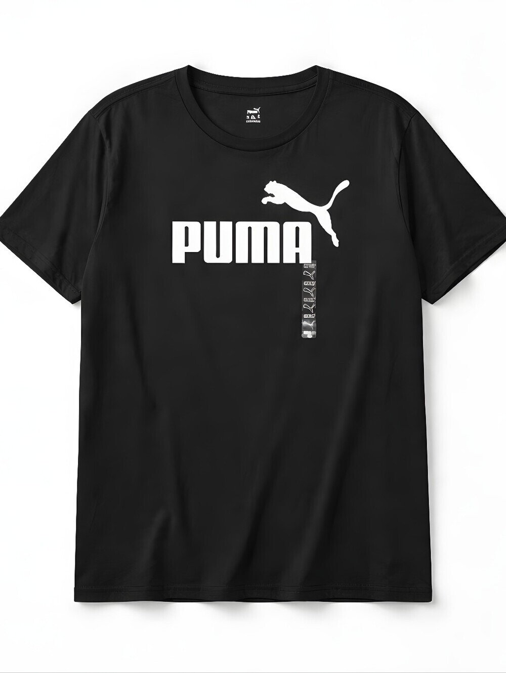 Puma Men's 3XT 3X Black Tee with White Puma Cat Logo NWT